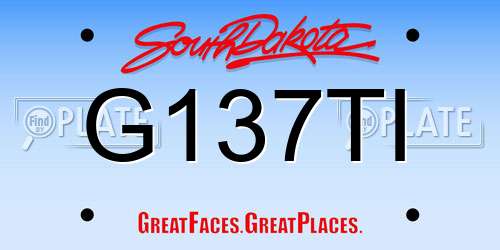 G137TI South Dakota License Plate
