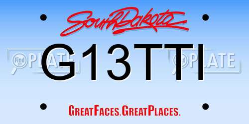 G13TTI South Dakota License Plate