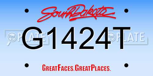 G1424T South Dakota License Plate