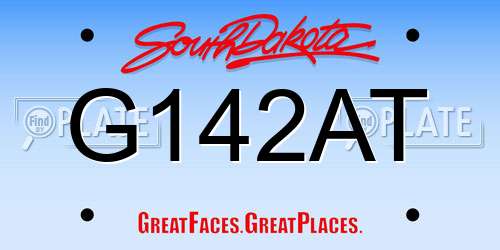 G142AT South Dakota License Plate