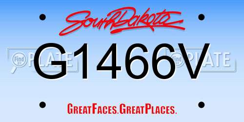 G1466V South Dakota License Plate