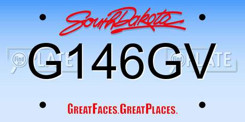 G146GV South Dakota License Plate