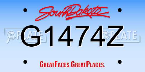 G1474Z South Dakota License Plate