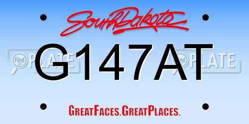 G147AT South Dakota License Plate