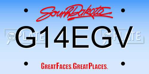G14EGV South Dakota License Plate