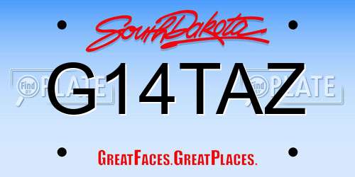 G14TAZ South Dakota License Plate