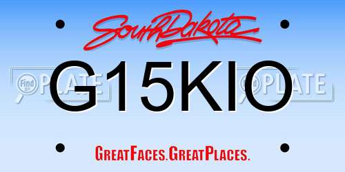G15KIO South Dakota License Plate