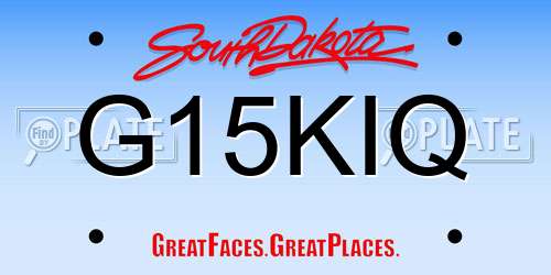 G15KIQ South Dakota License Plate
