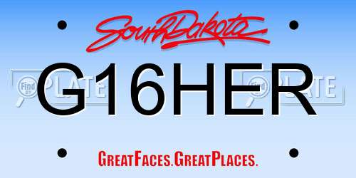 G16HER South Dakota License Plate