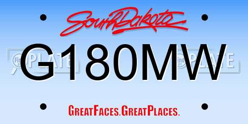G180MW South Dakota License Plate
