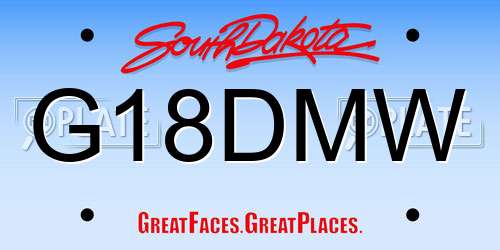 G18DMW South Dakota License Plate