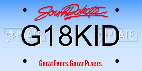 G18KID South Dakota License Plate