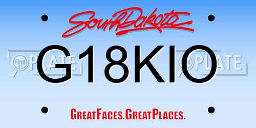 G18KIO South Dakota License Plate