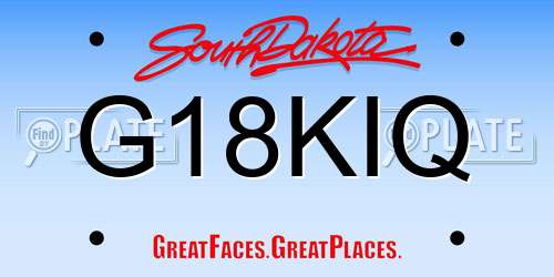 G18KIQ South Dakota License Plate