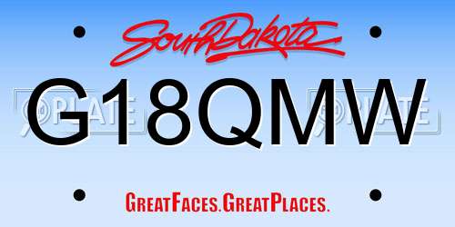 G18QMW South Dakota License Plate