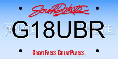 G18UBR South Dakota License Plate