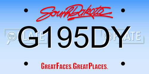 G195DY South Dakota License Plate
