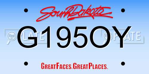 G195OY South Dakota License Plate