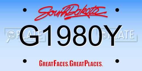 G1980Y South Dakota License Plate