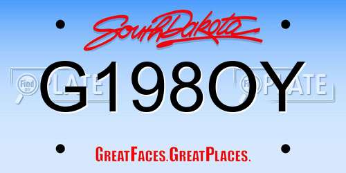 G198OY South Dakota License Plate