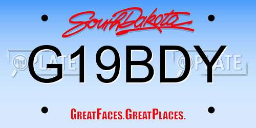 G19BDY South Dakota License Plate