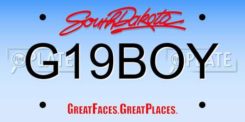 G19BOY South Dakota License Plate