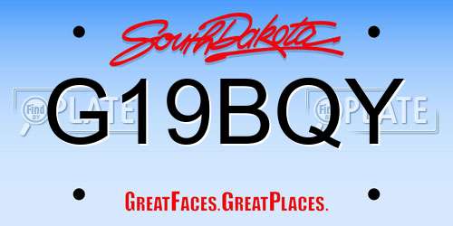 G19BQY South Dakota License Plate