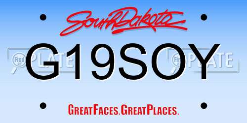 G19SOY South Dakota License Plate