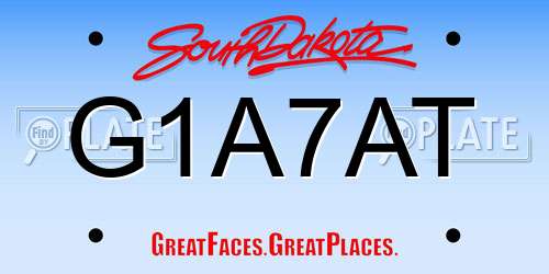 G1A7AT South Dakota License Plate