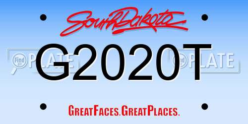 G2020T South Dakota License Plate