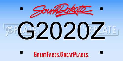 G2020Z South Dakota License Plate