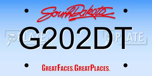 G202DT South Dakota License Plate