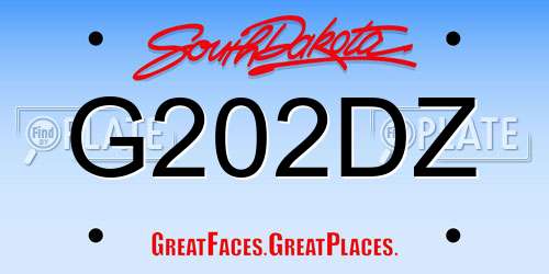 G202DZ South Dakota License Plate