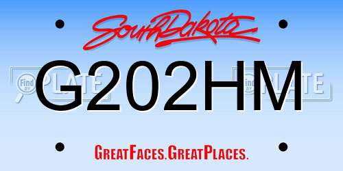 G202HM South Dakota License Plate