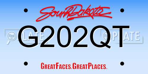 G202QT South Dakota License Plate