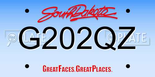 G202QZ South Dakota License Plate