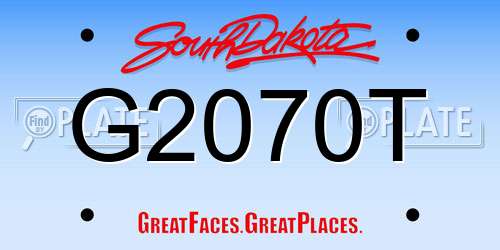 G2070T South Dakota License Plate
