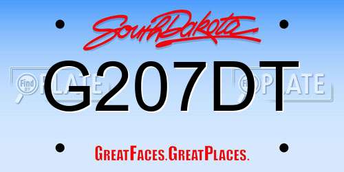 G207DT South Dakota License Plate