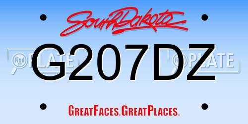 G207DZ South Dakota License Plate