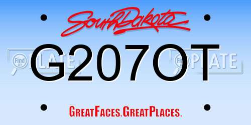 G207OT South Dakota License Plate