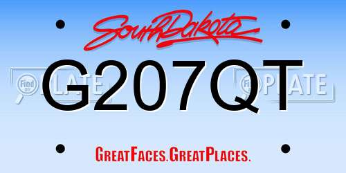 G207QT South Dakota License Plate