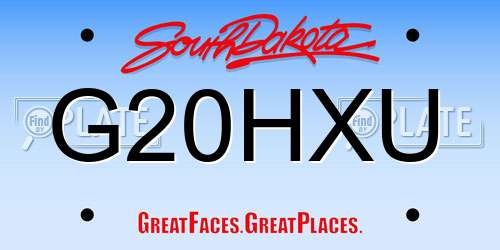 G20HXU South Dakota License Plate