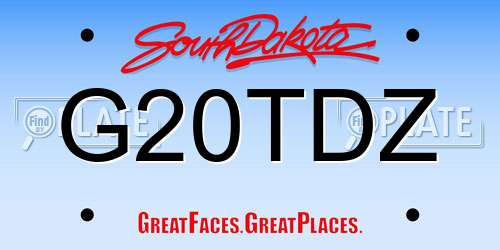 G20TDZ South Dakota License Plate