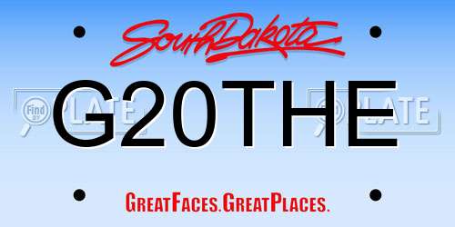 G20THE South Dakota License Plate