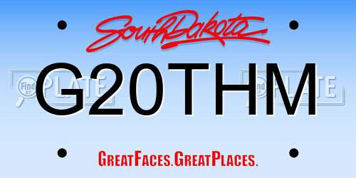 G20THM South Dakota License Plate