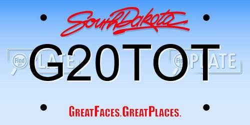 G20TOT South Dakota License Plate