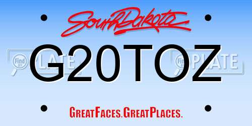 G20TOZ South Dakota License Plate
