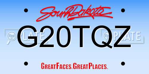 G20TQZ South Dakota License Plate