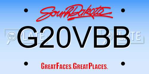 G20VBB South Dakota License Plate