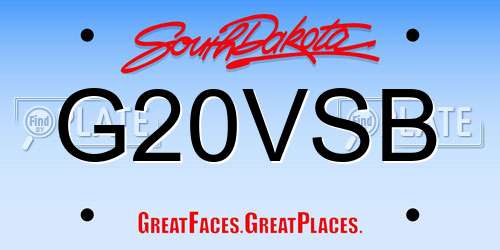 G20VSB South Dakota License Plate